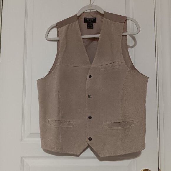 Men's "Personal Choice" Suede Vest with Snap Closure / Sand color / Size Large - Picture 1 of 14